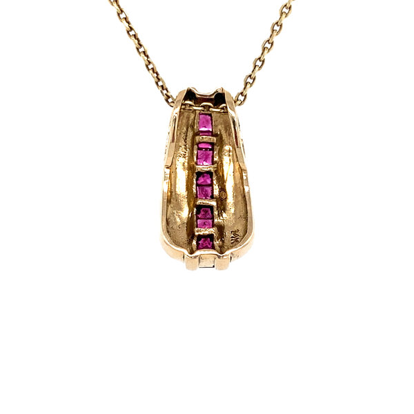 vintage Gold pendant with ruby 14 krt