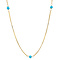 vintage Gold necklace venetian with turquoise 41.5 cm 14 krt