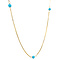 vintage Gold necklace venetian with turquoise 41.5 cm 14 krt