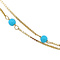 vintage Gold necklace venetian with turquoise 41.5 cm 14 krt