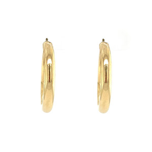 Gold smooth earrings 18 krt