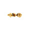 vintage Gold ear studs with diamond, emerald and ruby 18 krt