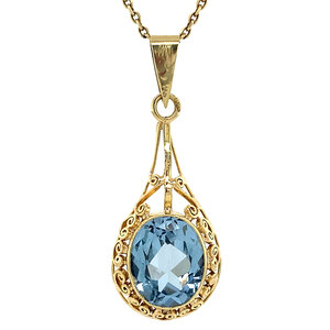 Gold pendant with spinel 14 krt