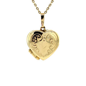 Gold locket heart 14 krt