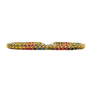 Gouden armband met saffier, smaragd en robijn 18 cm 18 krt