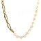 vintage Gold necklace with pearls 40 cm 14 krt
