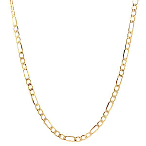 Gouden collier figaro 42+18 cm 14 krt