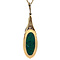 vintage Gouden art deco hanger met zwarte opaal en roosdiamant 14 krt
