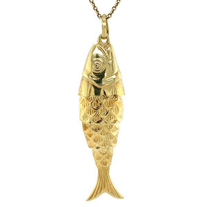 Gouden hanger vis 14 krt