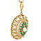 vintage Gold entourage pendant with pearl and turquoise 14 krt