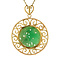 vintage Gold pendant with jade 14 krt
