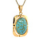 vintage Gold pendant with turquoise 14 krt