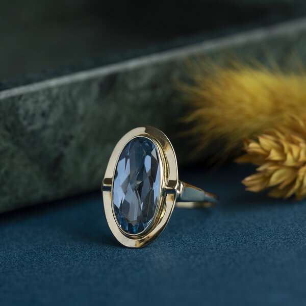 Gouden ring met spinel 14 krt - Vintage Jewellery