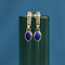 vintage Gold meander earrings with lapis lazuli 14 krt