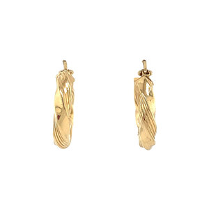 Gold twisted earrings 14 krt