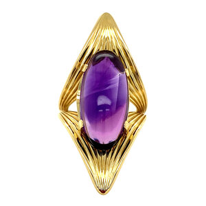 Gold ring with amethyst 18 krt