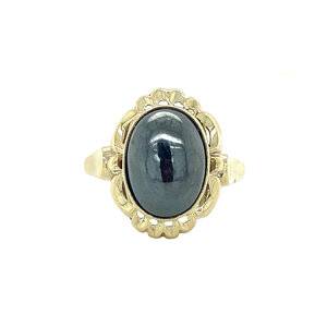 Gold ring with haematite 14 krt