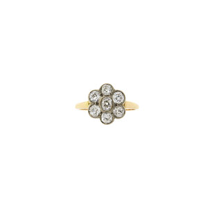 Gouden entourage ring met diamant 14 krt