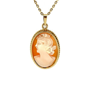 Gold pendant with cameo 14 krt