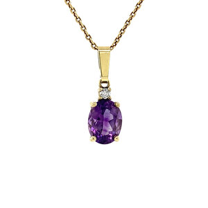 Grace pendant L 14 krt - Violet