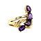 vintage Gold ring with amethyst and diamonds 14 krt