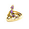 vintage Gold ring with amethyst and diamonds 14 krt