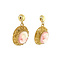 vintage Gouden oorhangers met camee 14 krt