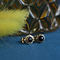 vintage Gold ear studs with garnet 14 krt