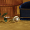 vintage Gouden ring met parel 14 krt