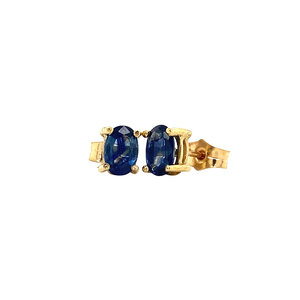 Gold ear studs with sapphire 14 krt