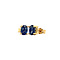 vintage Gouden oorstekers met saffier 14 krt