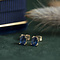 vintage Gouden oorstekers met saffier 14 krt