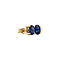 vintage Gouden oorstekers met saffier 14 krt