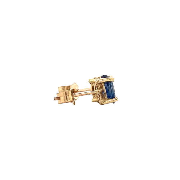 vintage Gouden oorstekers met saffier 14 krt