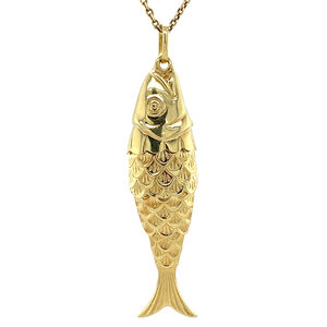 Gouden hanger vis 14 krt