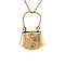 vintage Gold pendant bag with glass stone 14 krt