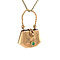 vintage Gold pendant bag with glass stone 14 krt