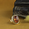 vintage Gold ring with stripe agate 14 krt