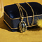 vintage Gouden hanger met hematiet 14 krt