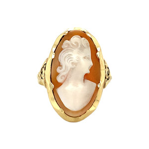 Gold ring with cameo 14 krt