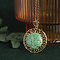 vintage Gouden hanger met jade 14 krt