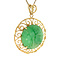 vintage Gouden hanger met jade 14 krt