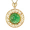vintage Gouden hanger met jade 14 krt