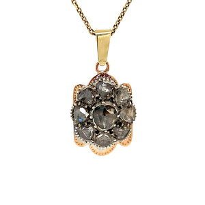 Gold pendant with rose diamond 14 krt/925