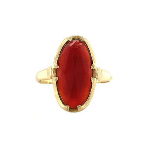 Gold ring with carnelian 14 kt