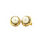 vintage Gouden solitair oorstekers met parel 14 krt