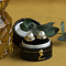 vintage Gouden solitair oorstekers met parel 14 krt
