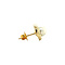 vintage Gold solitaire stud earrings with pearl 14 kt
