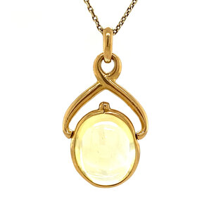 Gold pendant with yellow gemstone 20 kt