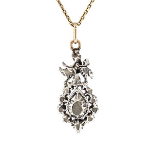Pendant with rose diamond 12 krt